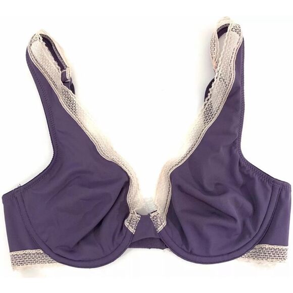 Victoria’s Secret Unlined Demi lightweight Sexy Sheer Mesh Bra Purple - Picture 1 of 2